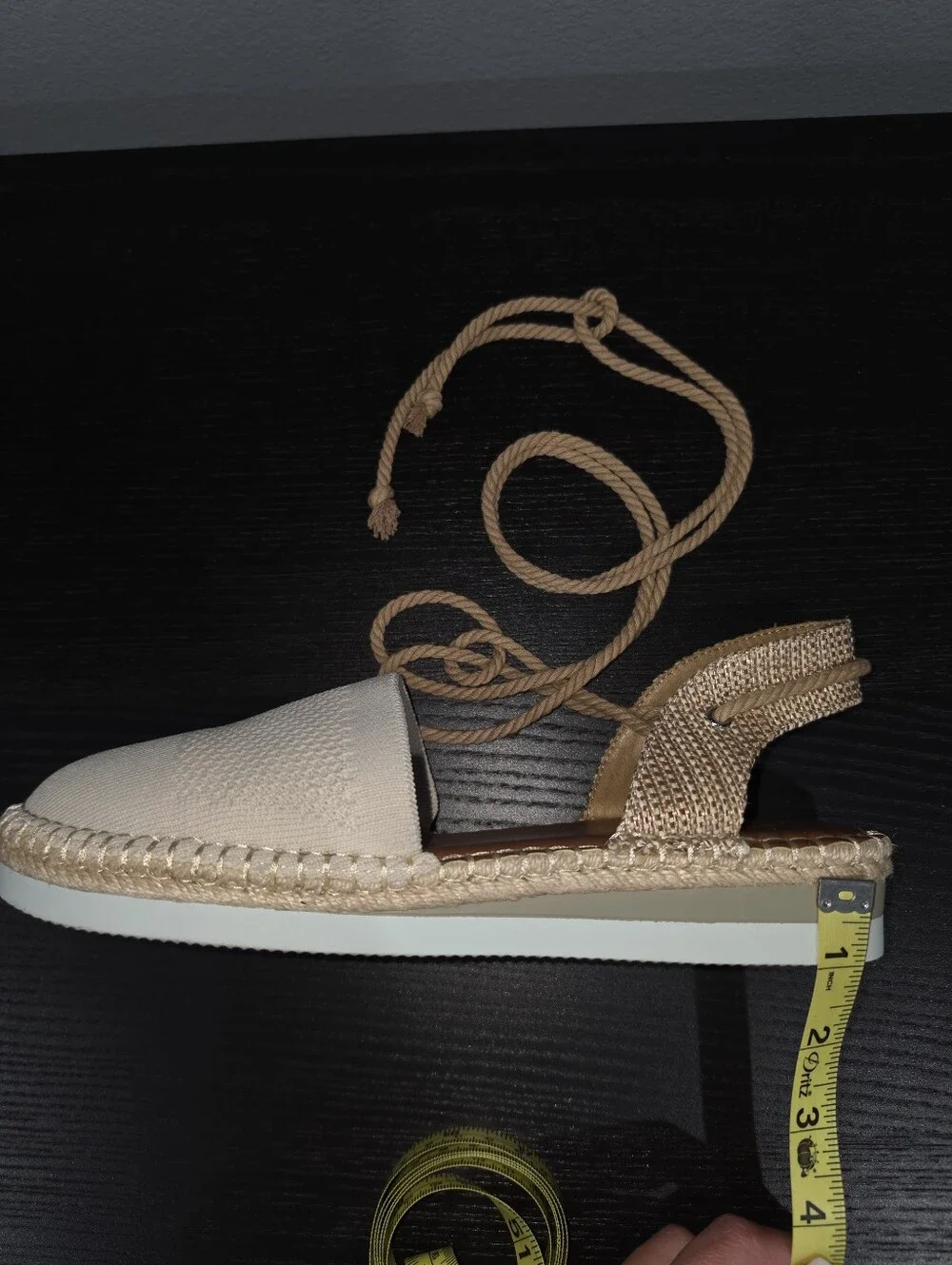 CROWN VINTAGE Brialle Ankle-Tie Espadrilles - Cream Summer Vacation Sandals